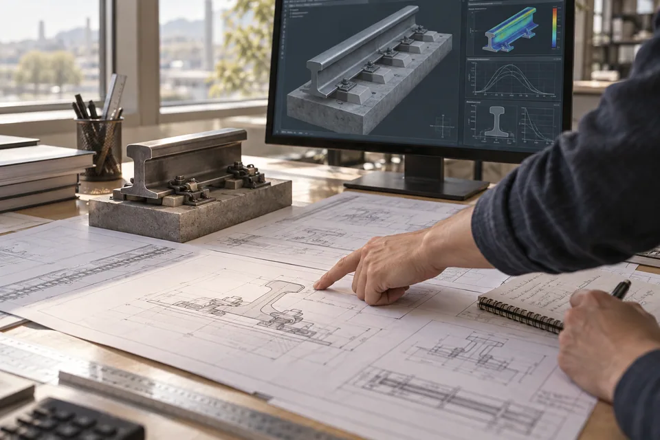 Comparing a rail model, engineering drawings and structural analysis